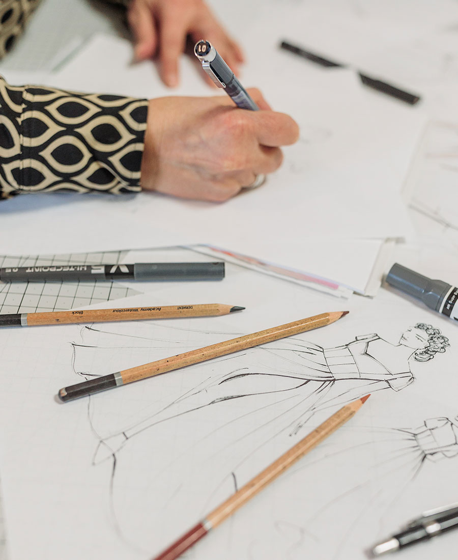 hands bespoke wedding dress design